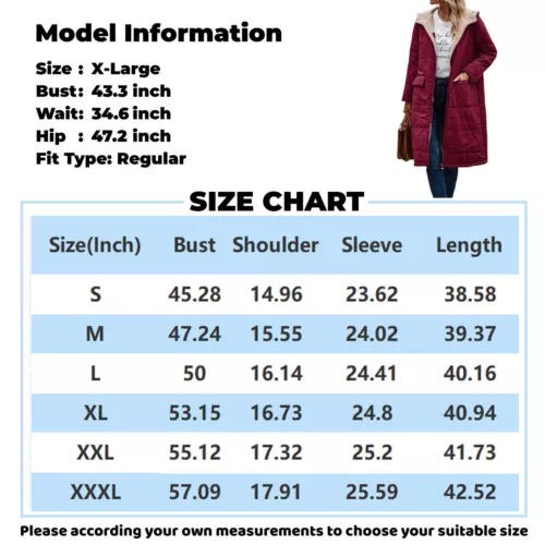 Damen Winter Lange Mäntel Trendy Jacke Sherpa Fleece Gefüttert Daunenmantel - Bild 39 von 97