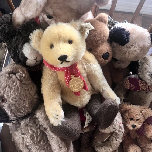 Vtg Steiff Teddy Bear Teddy Roosevelt Rough Rider 1996 Red Scarf Boots 11” Tag