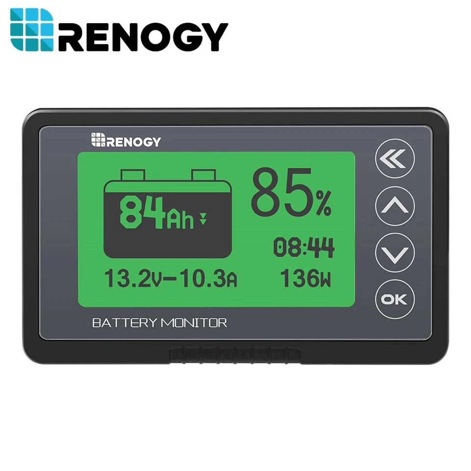 RENOGY Batterie Monitor 500A 12V/24V/36/48V, hochpräziser Batteriemonitor