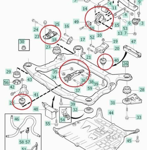 Per Volvo D5 2.4 S60 S80 V70 XC90 XC70 Tutti Supporto Motore