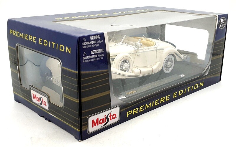 1936 MERCEDES 500 K Special Roadster White 1 18 Diecast 1936 MERCEDES 500 K Special Roadster White 1 18 Diecast