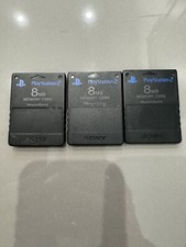 PS2 Official Sony Midnight Blue 8MB Memory Card x3 SCPH-10020 Playstation Japan