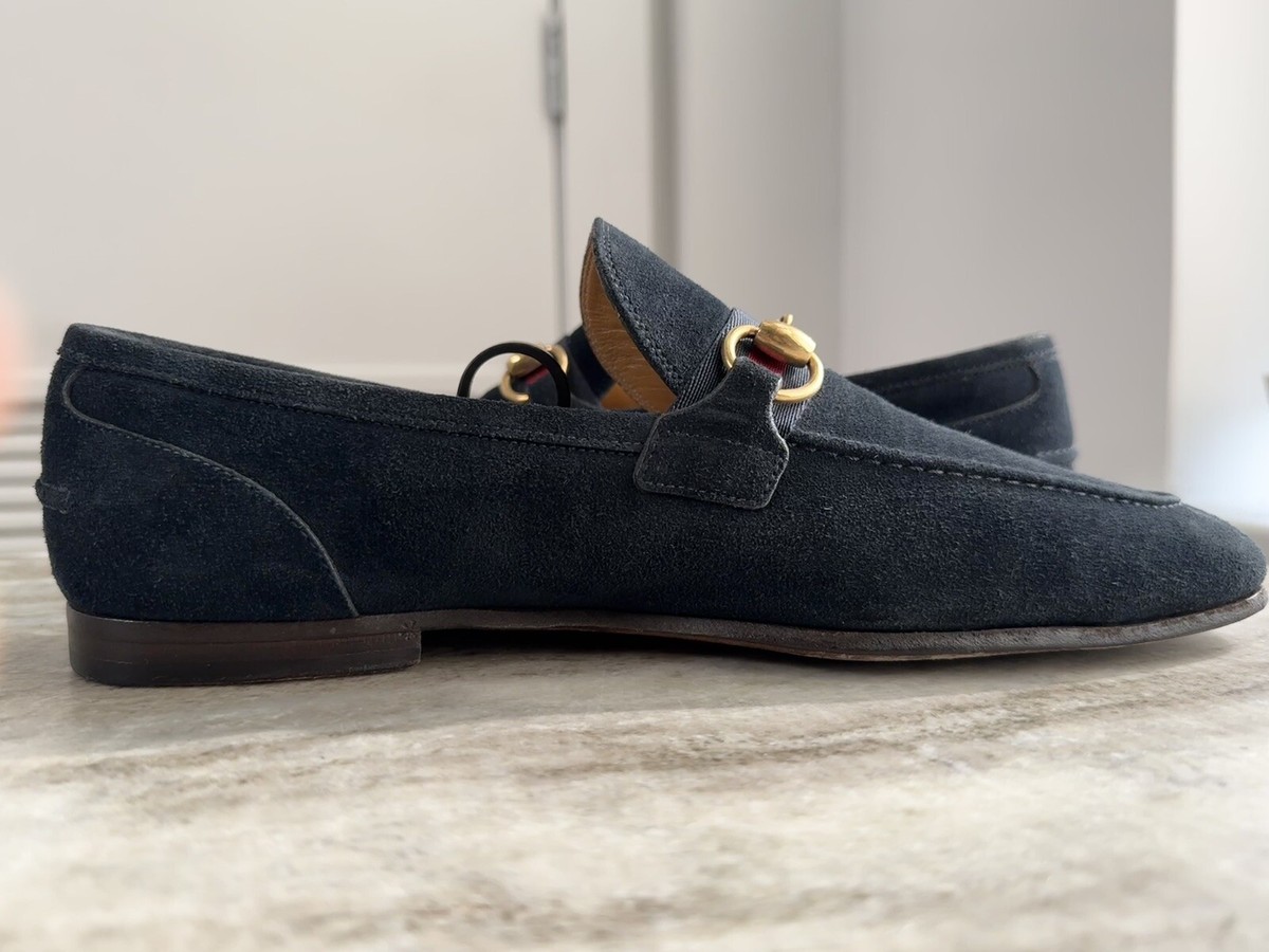 GUCCI Jordaan Horsebit Navy Blue Leather Loafer 7 / 7.5 US 1953 Moccasin $1000 Gucci Jordaan Leather Loafer in Blue for Men | Lyst main image 3