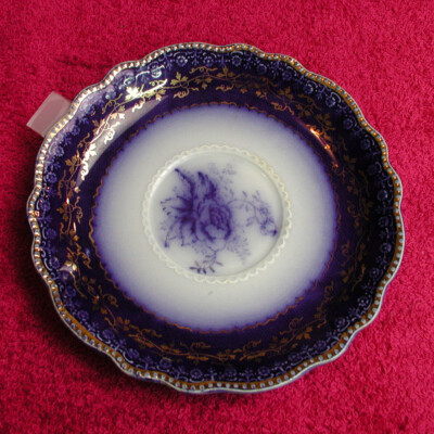 WH Grindley (Blue Rose Flow Blue) 5 7/8'' SAUCER Nip on bottom