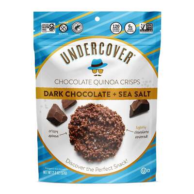 Undercover Chocolate Quinoa Crisps Dark Chocolate & Sea Salt 2 oz, Pack of 2