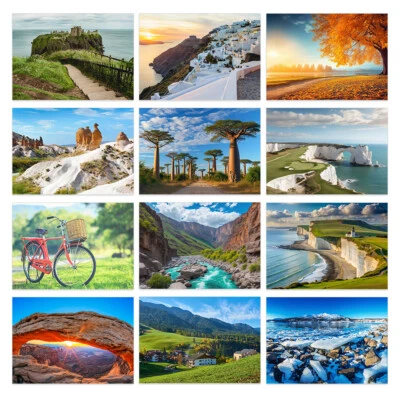 PACKWITH STICKERS 12 24 Scenery Greeting Cards with Envelopes Blank inside for all occasions A6