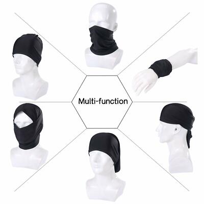 Maschera Viso/scaldacollo Unisex Nero | Bandana Protezione UV Per Viaggi E Trekking