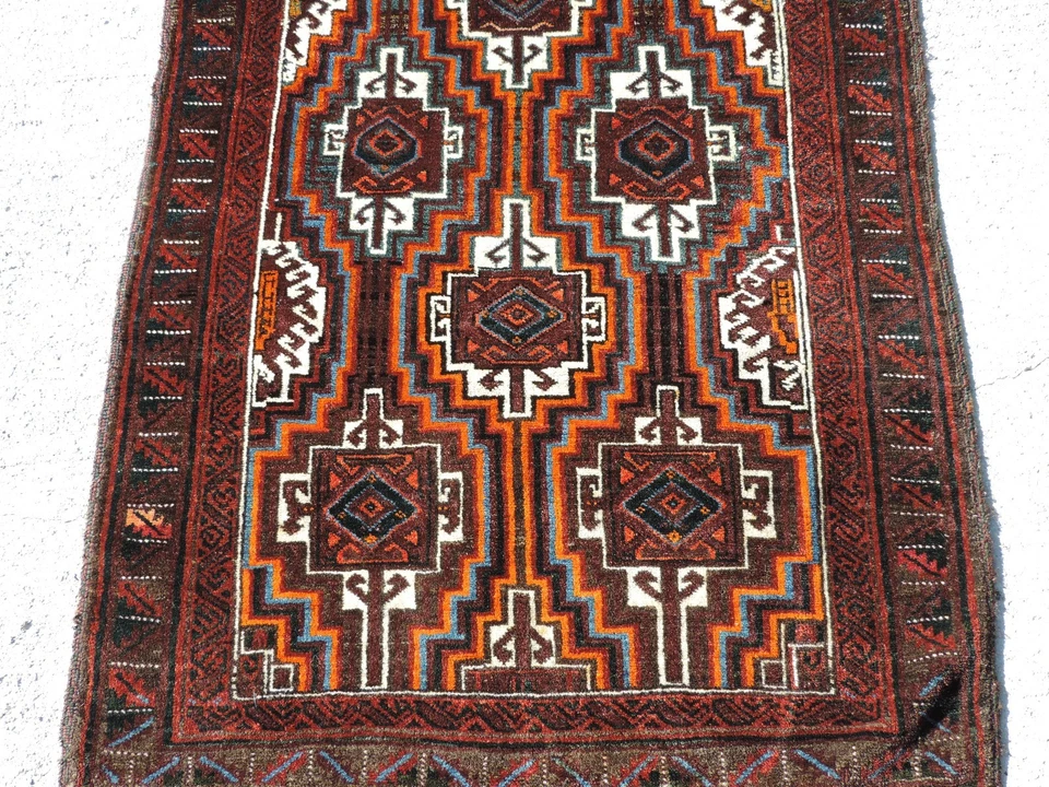 3x7ft. Classic Turkoman Balouch Wool Runner - Image 4 of 4