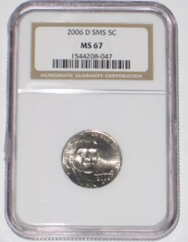 2006 D MONTICELLO NICKEL NGC MS 67 SMS SPECIAL MINT SET BRIGHT COIN NO TONING