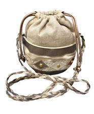 Vtg SHARIF Exotic Snake Skin Leather Small Shoulder Bag Purse Drawstring Handbag