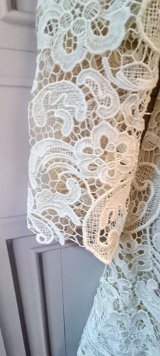 Monsoon Size 16 LOLITA IVORY Cream CROCHET LACE Scalloped Hem Prom Party DRESS - Picture 13 of 16