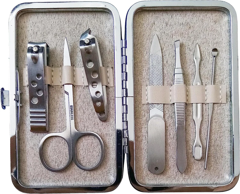 MANIKÜRE SET 7tlg Etui Maniküreset Nagelset Nagelknipser Schere Pediküre 3Var 64 - Bild 2 von 3