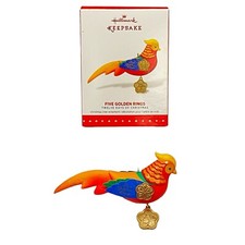 2015 Hallmark Keepsake Five Golden Rings 12 days Of Christmas Ornament Bird