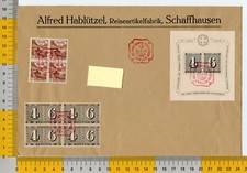 FS-24-267- SVIZZERA 1943 - busta con blocco e quartine, come da foto