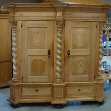 Antik UNIKAT Vollholz Kleiderschrank Dielenschrank Schrank handarb. Schreiner