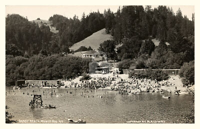 Sandy beach Monte Rio CA California 1913 RPPC Photo Postcard COPY