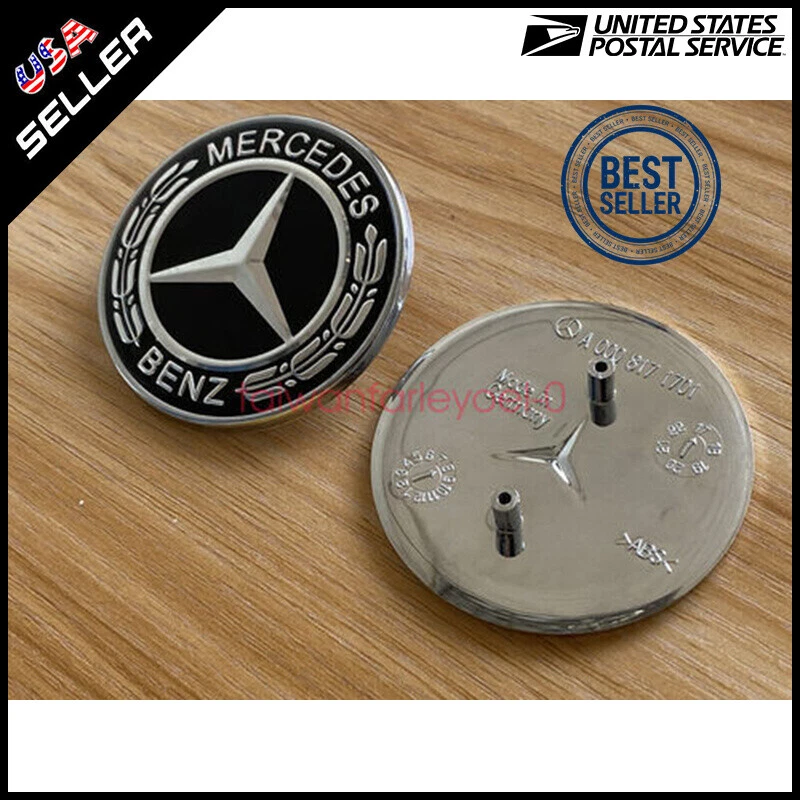 Mercedes-Benz Capucha Negra Emblema Laurel Corona Logo Plano GLC GLE GLS GL G ML GLK Foto 2 de 4