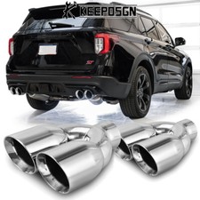 For Ford Explorer 2020-2024 Dual 2.5 To 3.5od Quad Exhaust Tip Stainless Steel