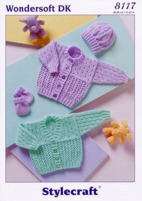 8117 Stylecraft Wondersoft DK Strickmuster für Strickjacken, Mütze & Handschuhe   