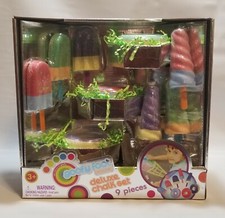 Deluxe 9 PC Sidewalk Chalk Set Popsicles Donuts Goofy Foot Designs NIB