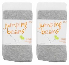 New $24 Jumping Beans Girls Toddlers Tights 2 2-pack (Gray & White) Size: 12-24M