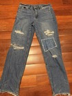 American Eagle High Rise Straight Distressed Stretch Jeans 12 Blue — photo 1