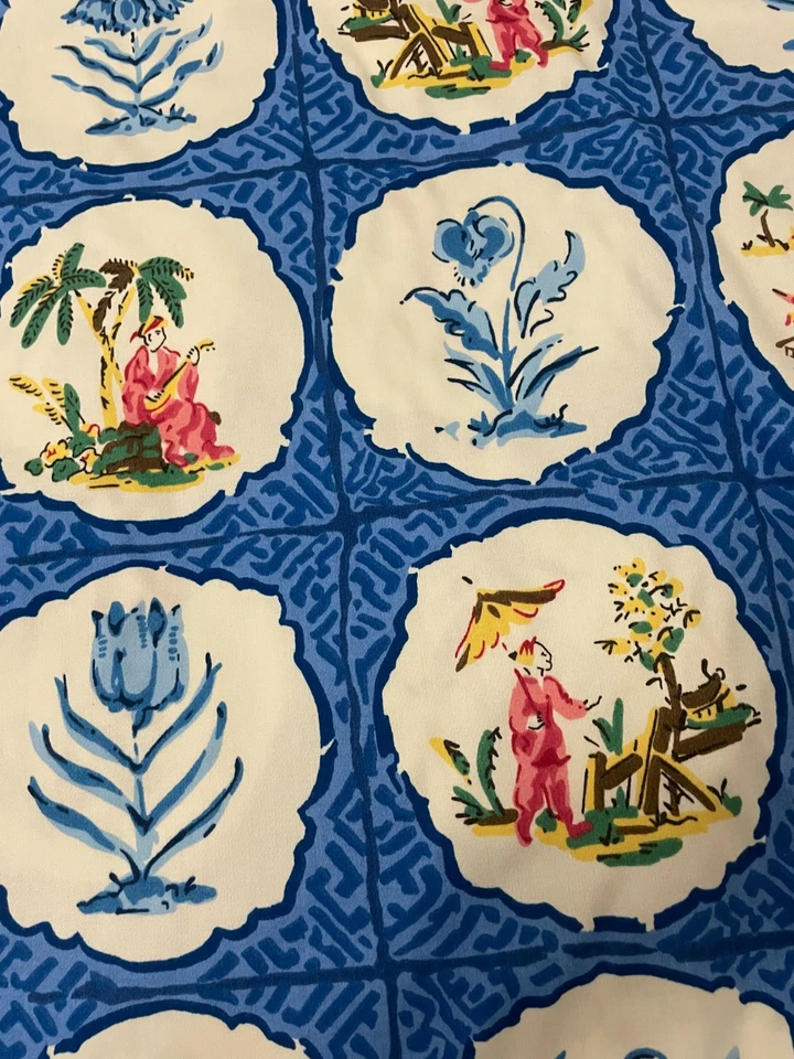 TELAS DURALEE AZUL CHINOISERIE AZULEJO MULTIUSO POR YARDA 52" ANCHO Foto 3 de 3