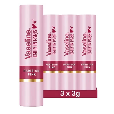 VASELINE x EMILY IN PARIS Parisian Pink | Baume à lèvres teinté Stick (Lot de 3) - Photo 1/4