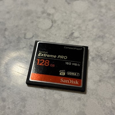 LOT OF 2 - SanDisk Extreme Pro 128 GB CompactFlash CF Memory Cards 160MB/s