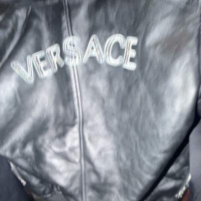Authentic Versace Mainline Men's Leather Jacket Black IT 46 US 36 Small Italy