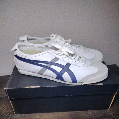 Onitsuka Tiger Mexico 66 White Navy Men's Leather Athletic Sneakers