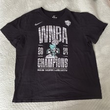 Nike New York Liberty WNBA Finals 2024 Champions Black Unisex XL Shirt