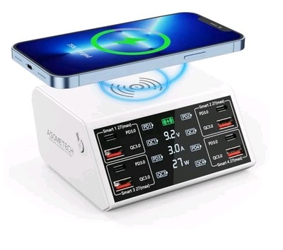 USB Charging Station,100W 8-Port Charging Station for Multiple Devices with 4...