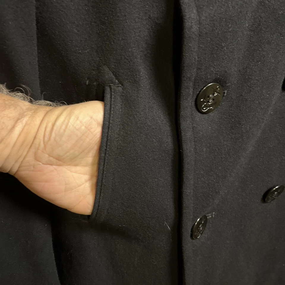 Abrigo de campo de la Marina de los Estados Unidos talla 42L 100 % lana clima frío vintage #8405-01-154-5794 Foto 3 de 4