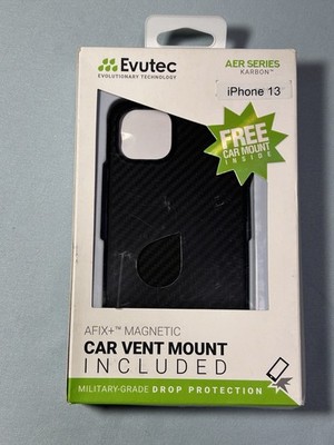 Evutec Aer Series Karbon Black Magnetic Case iPhone 13 Car Vent Mount