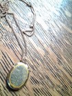 vintage one inch 12kgf oval etched locket and necklace — photo 6
