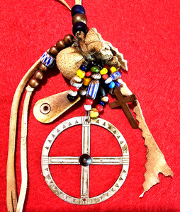 Stamped Medicine Wheel Trade Necklace 