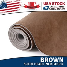 Brown Suede Headliner Fabric Polyester Backing for Car Roof Panel Lining 60"x60"