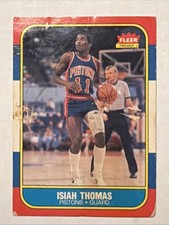 1986-87 Fleer Basketball Card #109 Isiah Thomas ROOKIE RC PISTONS Low Grade. rookie card picture