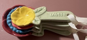 Pioneer Woman Timeless Beauty Measuring Spoons Stoneware Ceramic 4-pc Floral