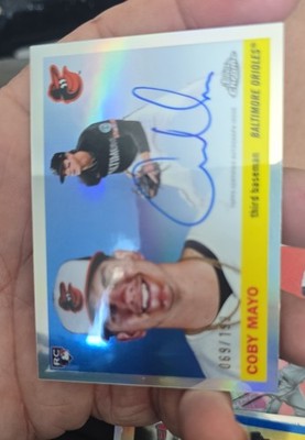 2025 Topps Chrome Platinum Coby Mayo RC Auto Aqua Refractor /150 Orioles