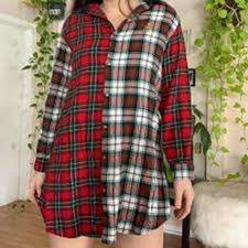Lauren Ralph Lauren Womens Size Medium Shirt Red Plaid Flannel Pajama Nightgown