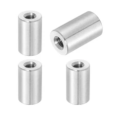 4Pcs 304 Stainless Steel M5x0.8mm Round Coupling Nuts, 0.47x0.79"(ODxH)