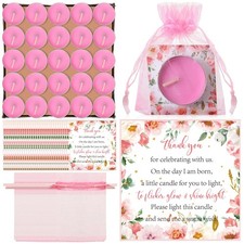 MTLEE 50 Sets Baby Shower Candle Party Favors for Guests Including 50 Pcs Min...