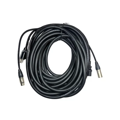 LASE 50 Ft Siamese Cable AC Power & XLR NEUTRIK Audio Cable for Power Speakers