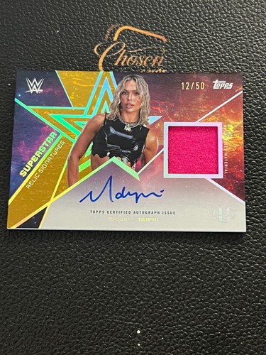 2025 Topps Universe WWE Maxxine Dupri Superstar Relic Auto /50 Gold Stone CF18