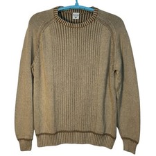 Columbia Sweater Ribbed Cotton Knit Crew Neck Long Sleeve Tan Casual Classic XL