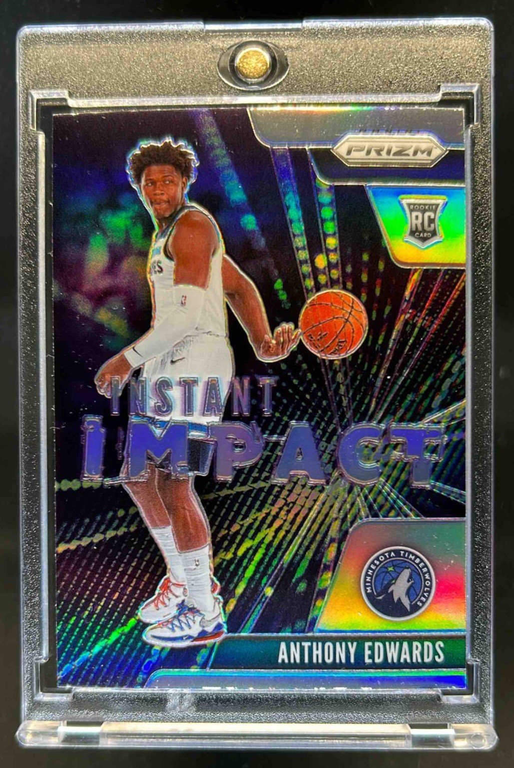 2020-21 Prizm Anthony Edwards Instant Impact RC Prizm Silver #1 Timberwolves