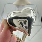 Vtg Avon Mesh Chain Collar Choker Necklace Silver Tone Puffy Heart Pendant 18" — photo 5