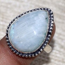 925 Silver Plated Rainbow Moonstone Jewellery Ring Size Us 9 MJ
